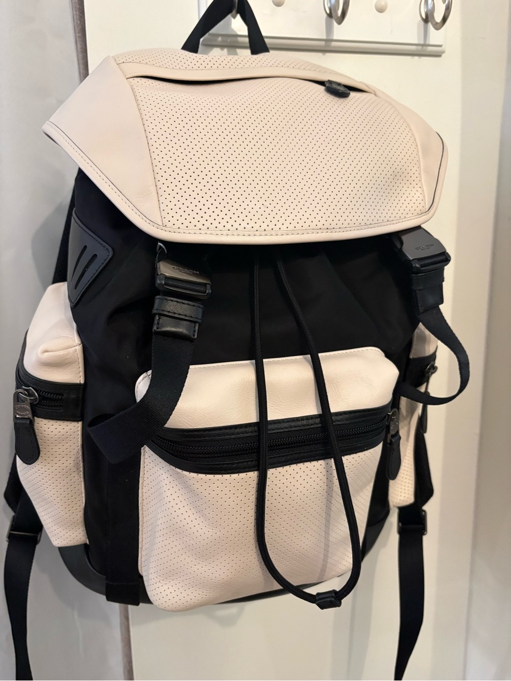 Coach Terrain Trek Leather Nylon Backpack F57477